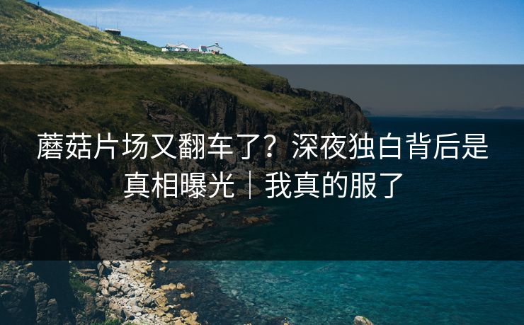 蘑菇片场又翻车了?深夜独白背后是真相曝光|我真的服了 蘑菇片场又翻车了?深夜独白背后是真相曝光|我真的服了
